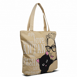 Сумка-шоппер Antan 1-112 black cat/beige